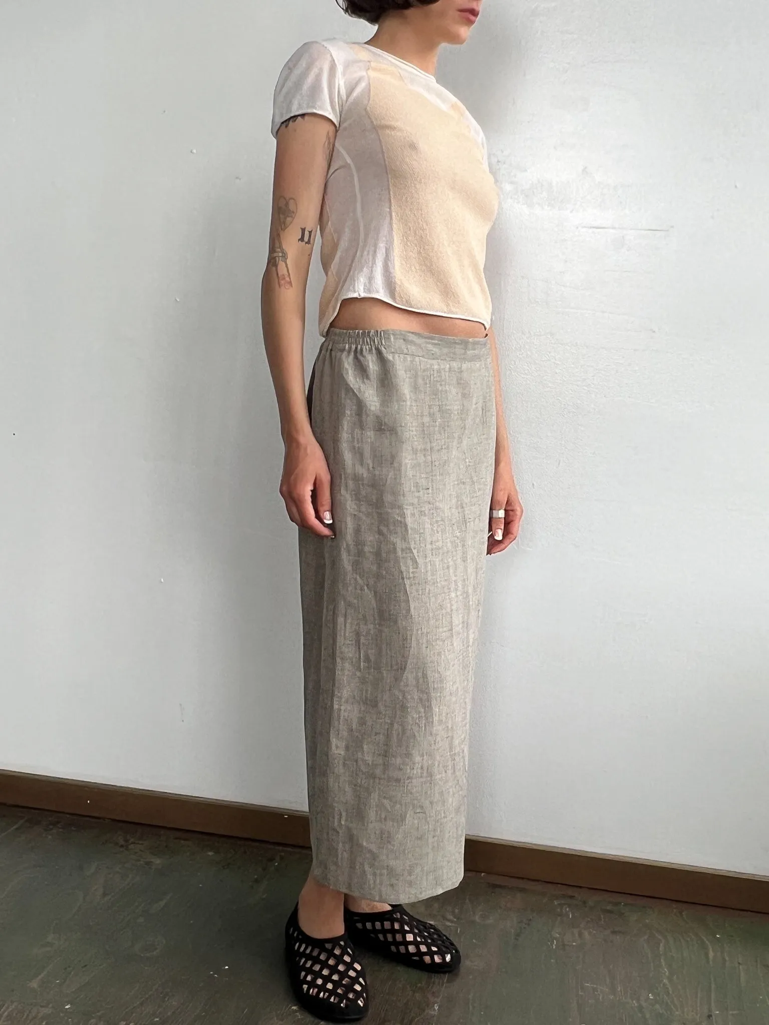 Eskandar Linen Wrap Easy Skirt (M)