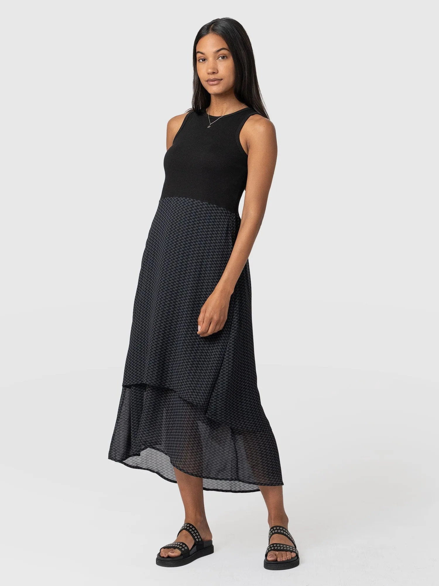 Etta Layered Dress - Grey Wave