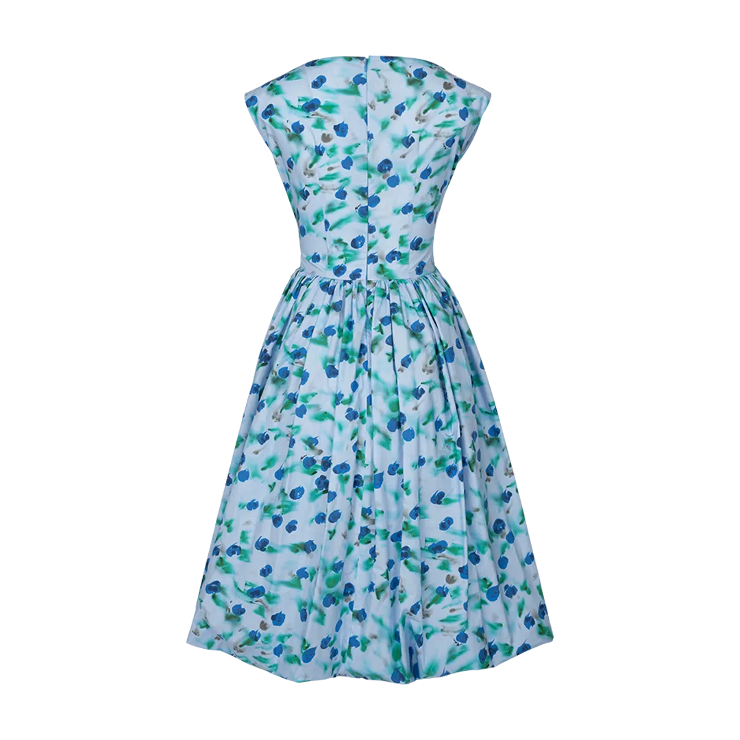 Floral Blue Print Midi Dress