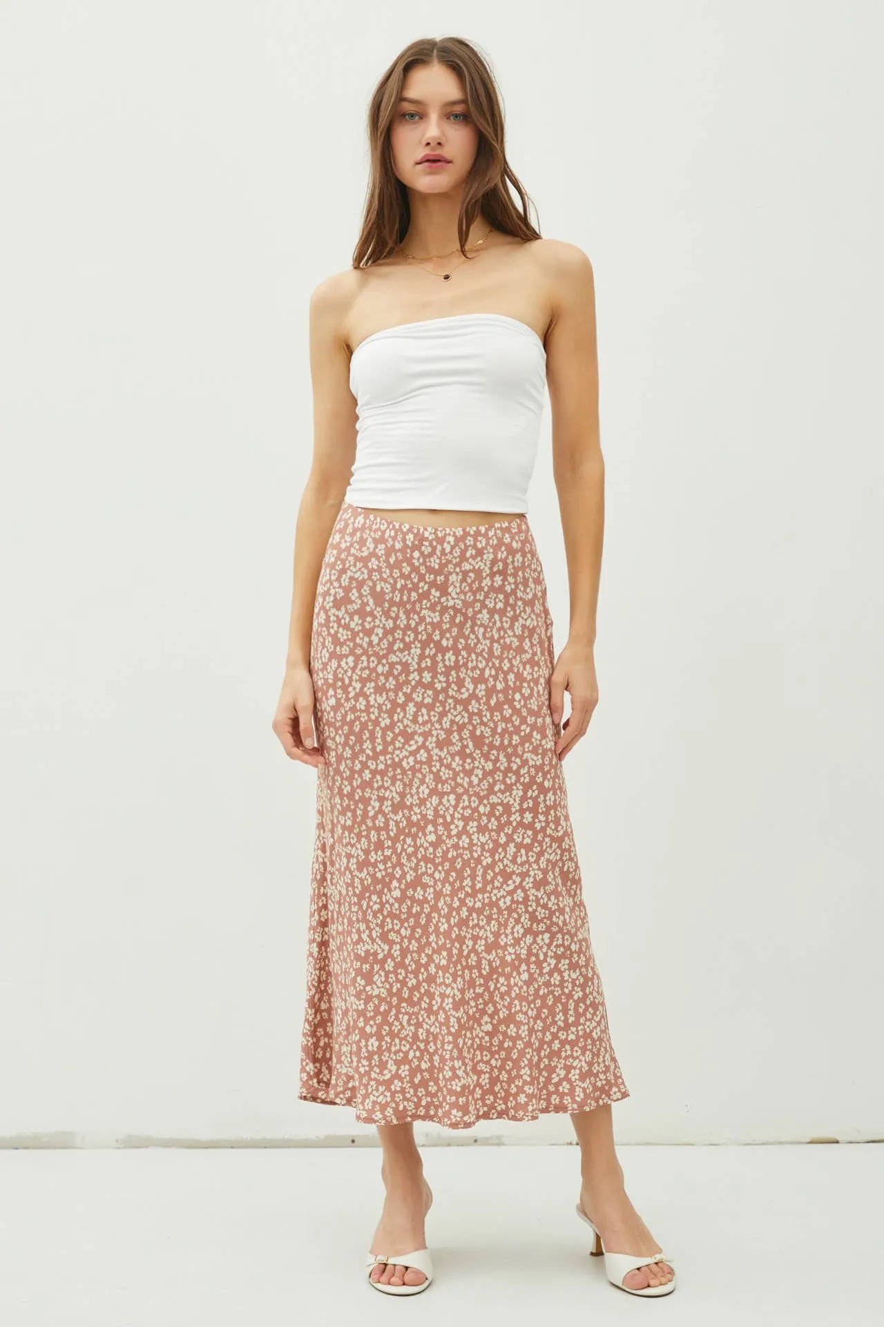 FLORAL PRINTED MIDI SKIRT