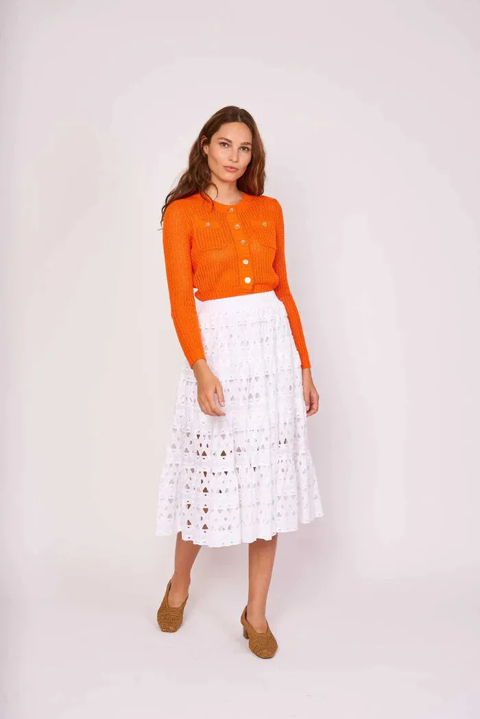 Flore Eyelet Midi Skirt