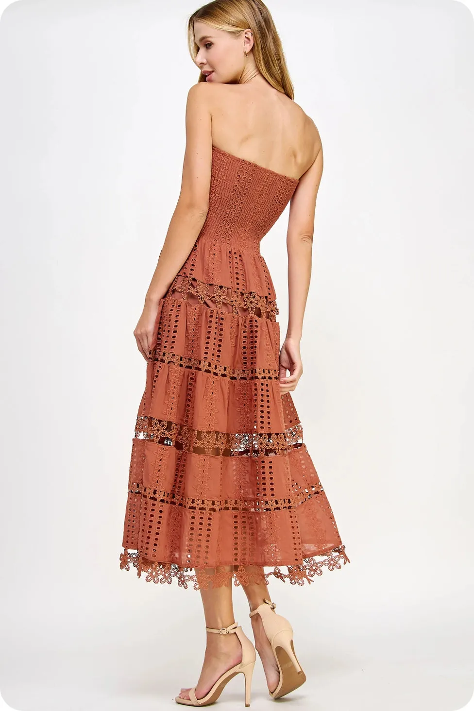 Gigi Eyelet Lace Tube Dress