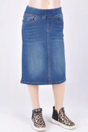 GIRLS Classic Waistband Denim Skirt (Indigo) - FINAL SALE