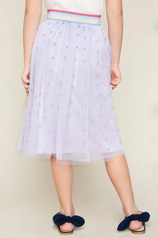 Girls Lavender Tulle Skirt