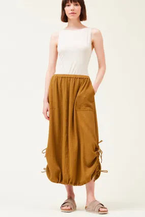 GRADE AND GATHER GAUZE MIDI SKIRT