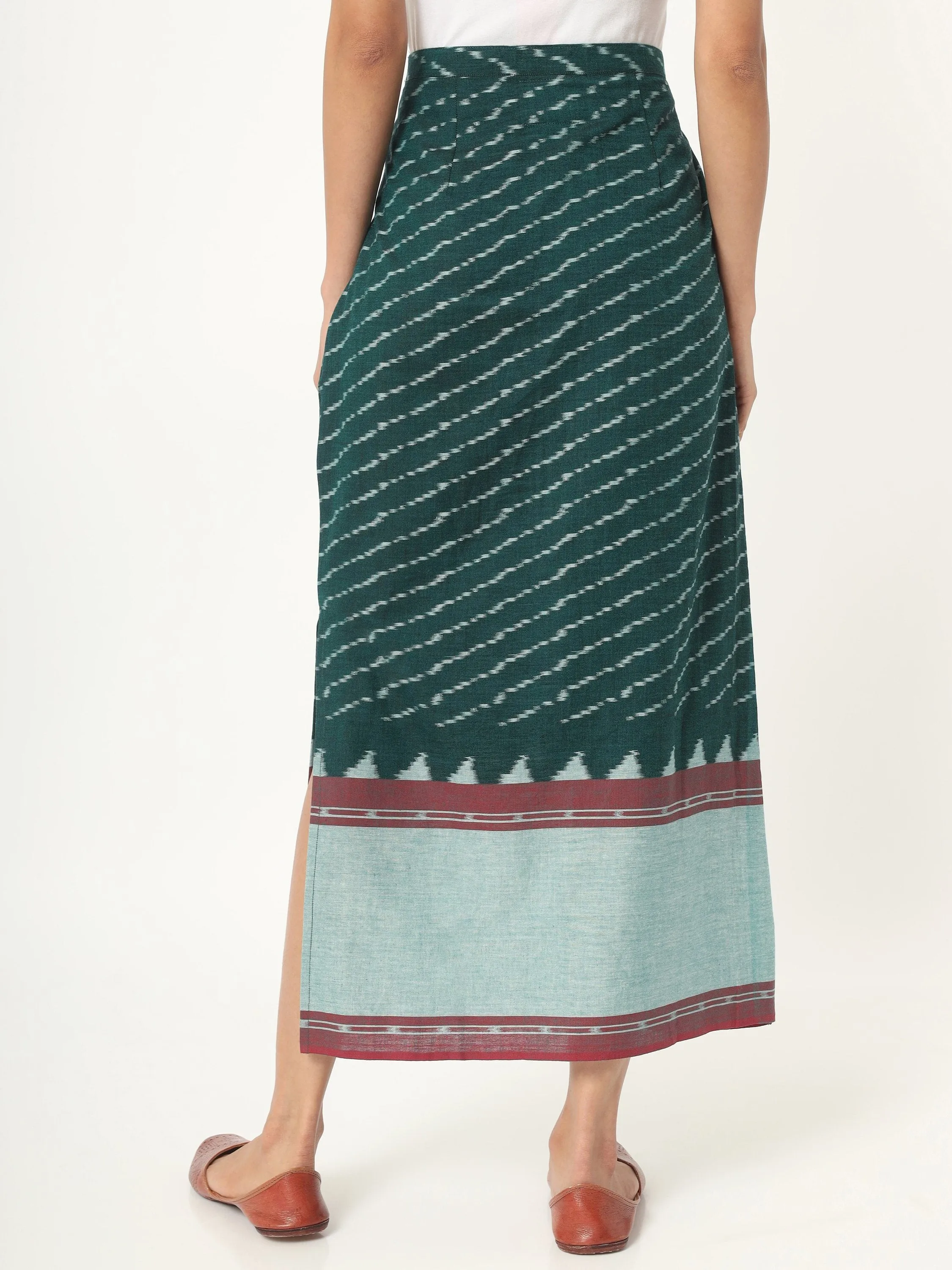 Green Ikat Long Skirt