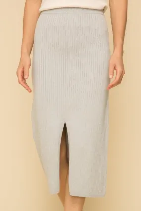 Grey Sweater Skirt with slit = Medium