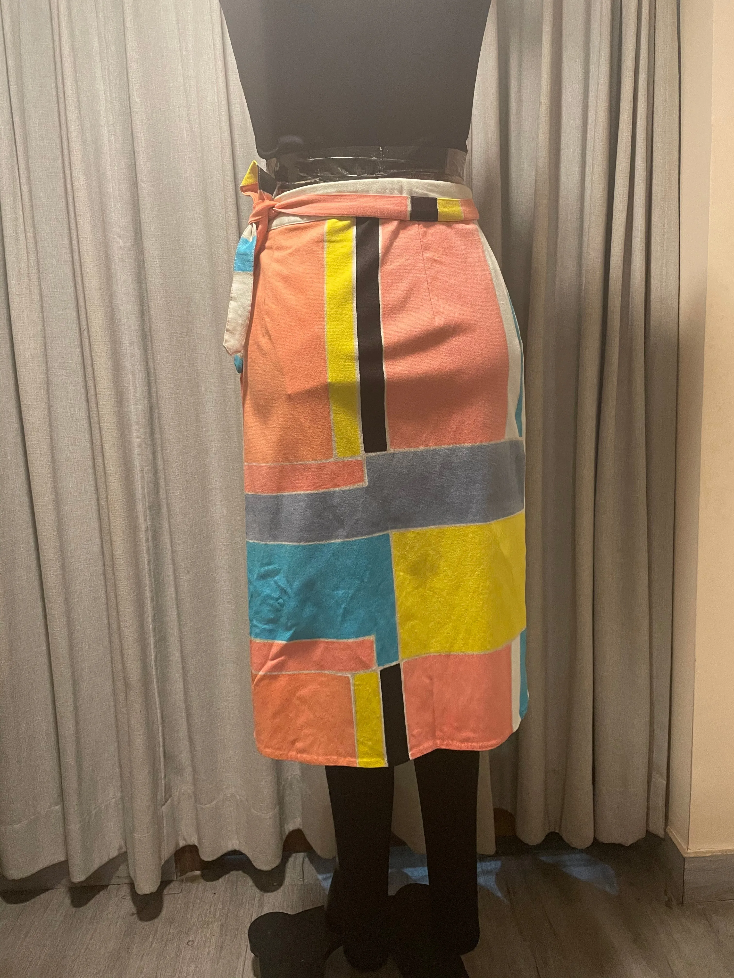 Hand Brush Painted Midi Skirt