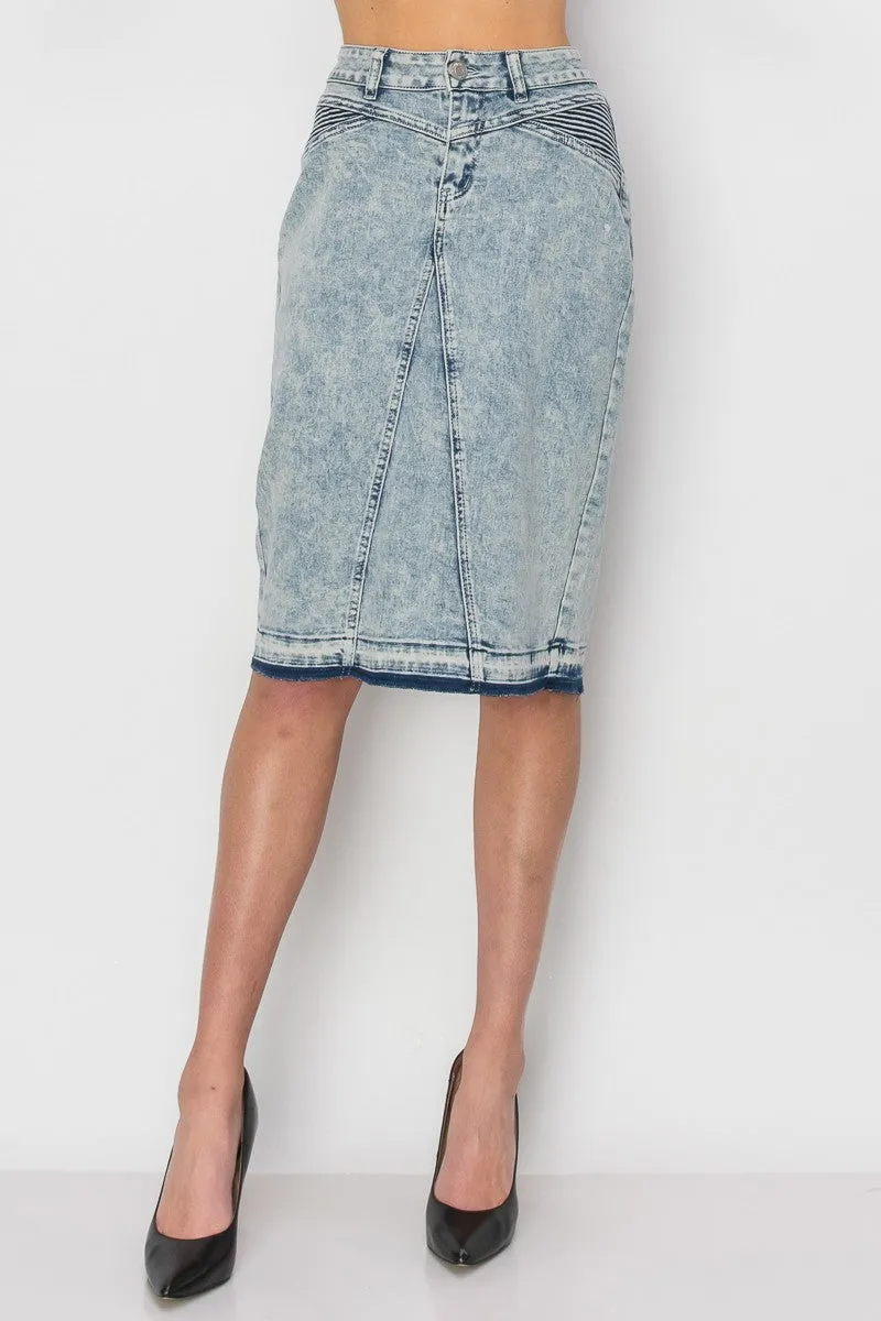 Harlow Acid Wash Denim Skirt