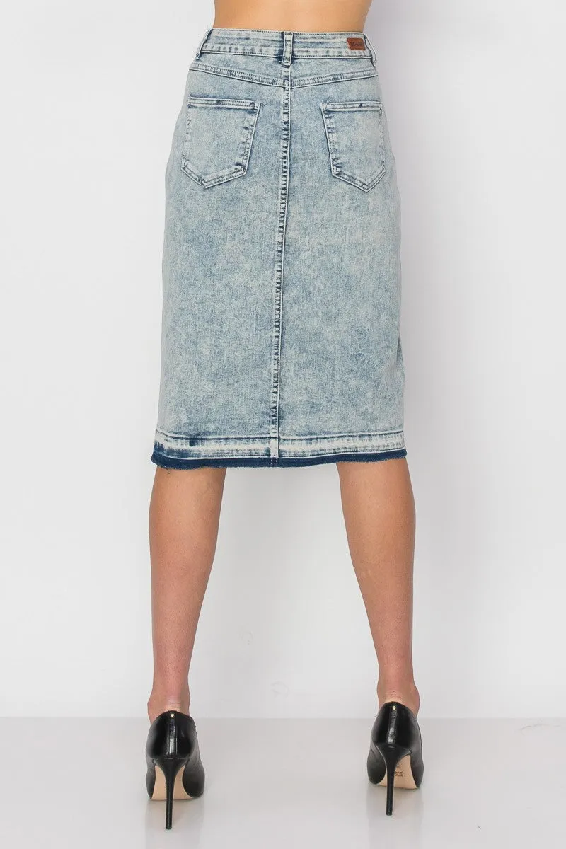 Harlow Acid Wash Denim Skirt