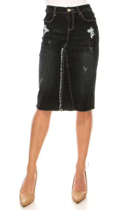 Hazel Distressed Denim in BLK