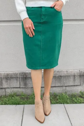 JDA Emerald Green Denim Skirt (FINAL SALE)