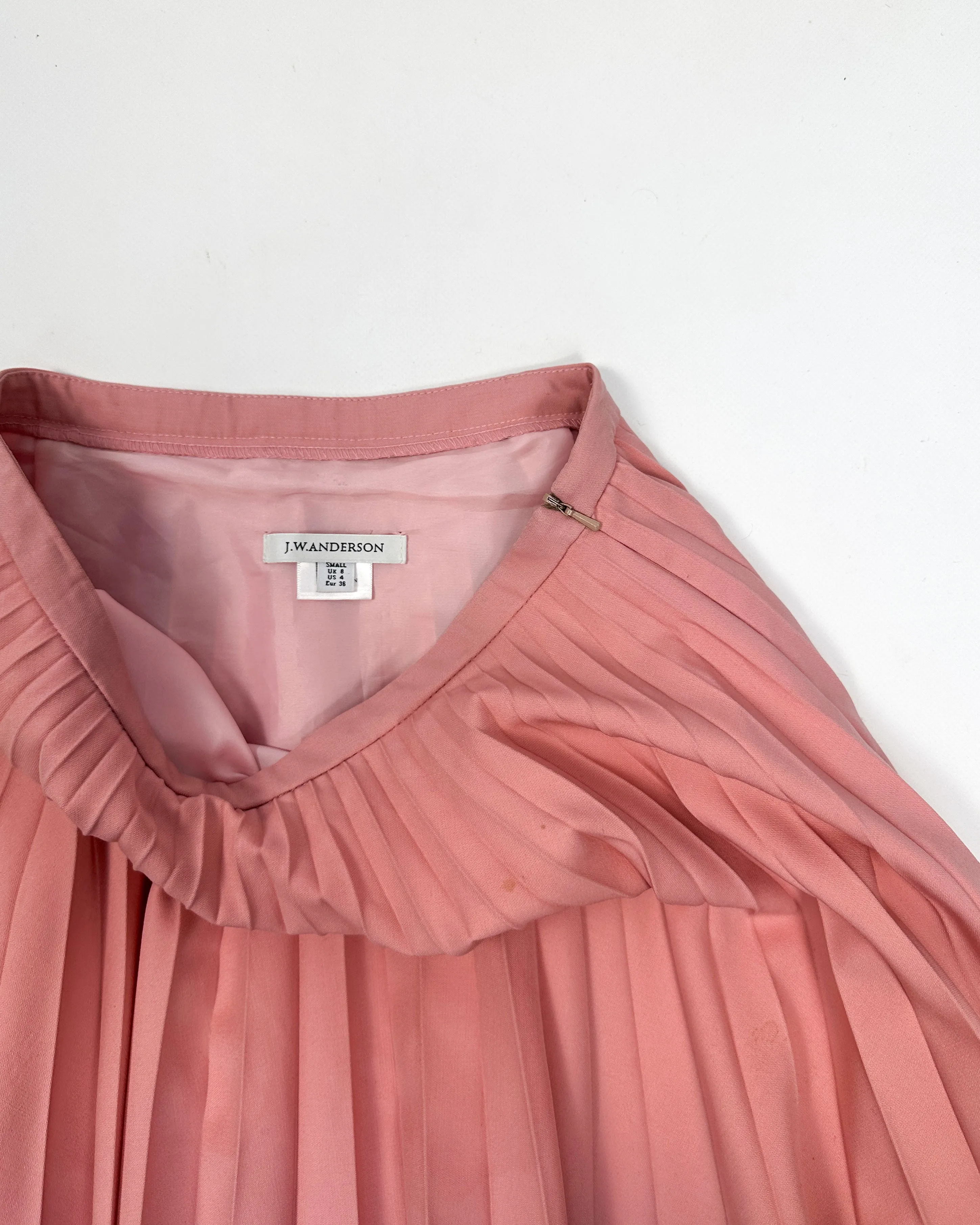 J.W. Anderson Pink Wool Pleated Skirt 2000's