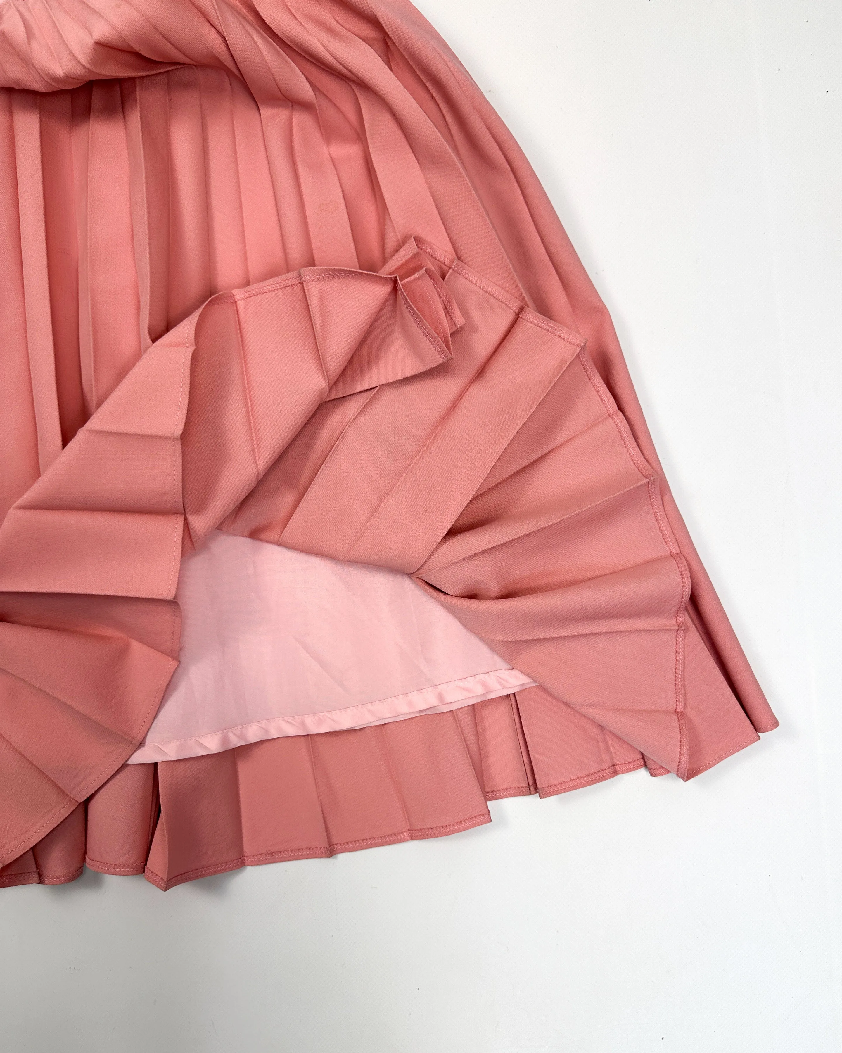 J.W. Anderson Pink Wool Pleated Skirt 2000's