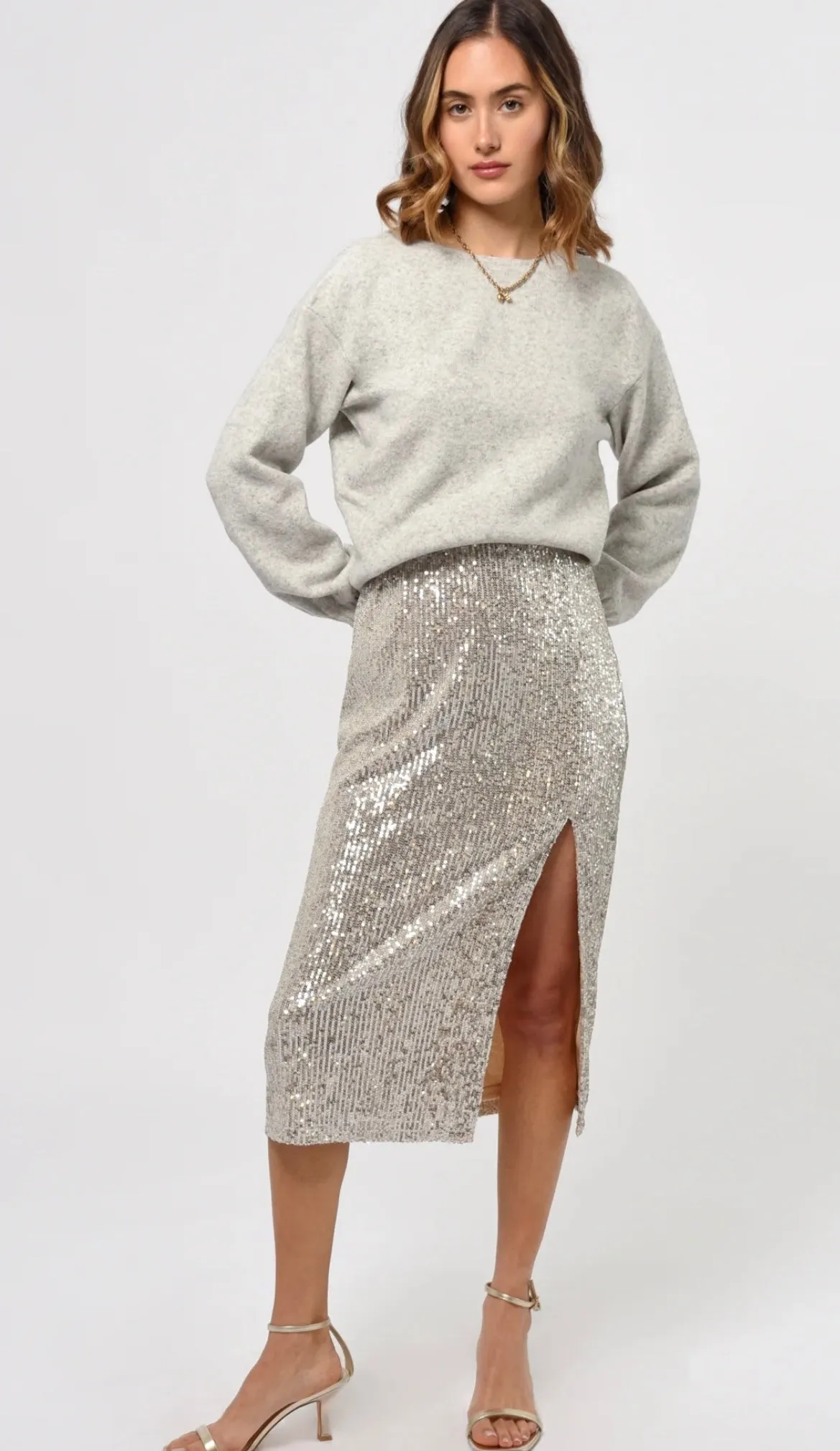 Karla Sequins Midi Skirt