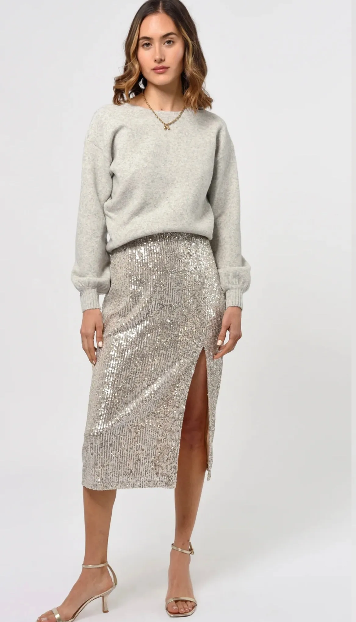 Karla Sequins Midi Skirt