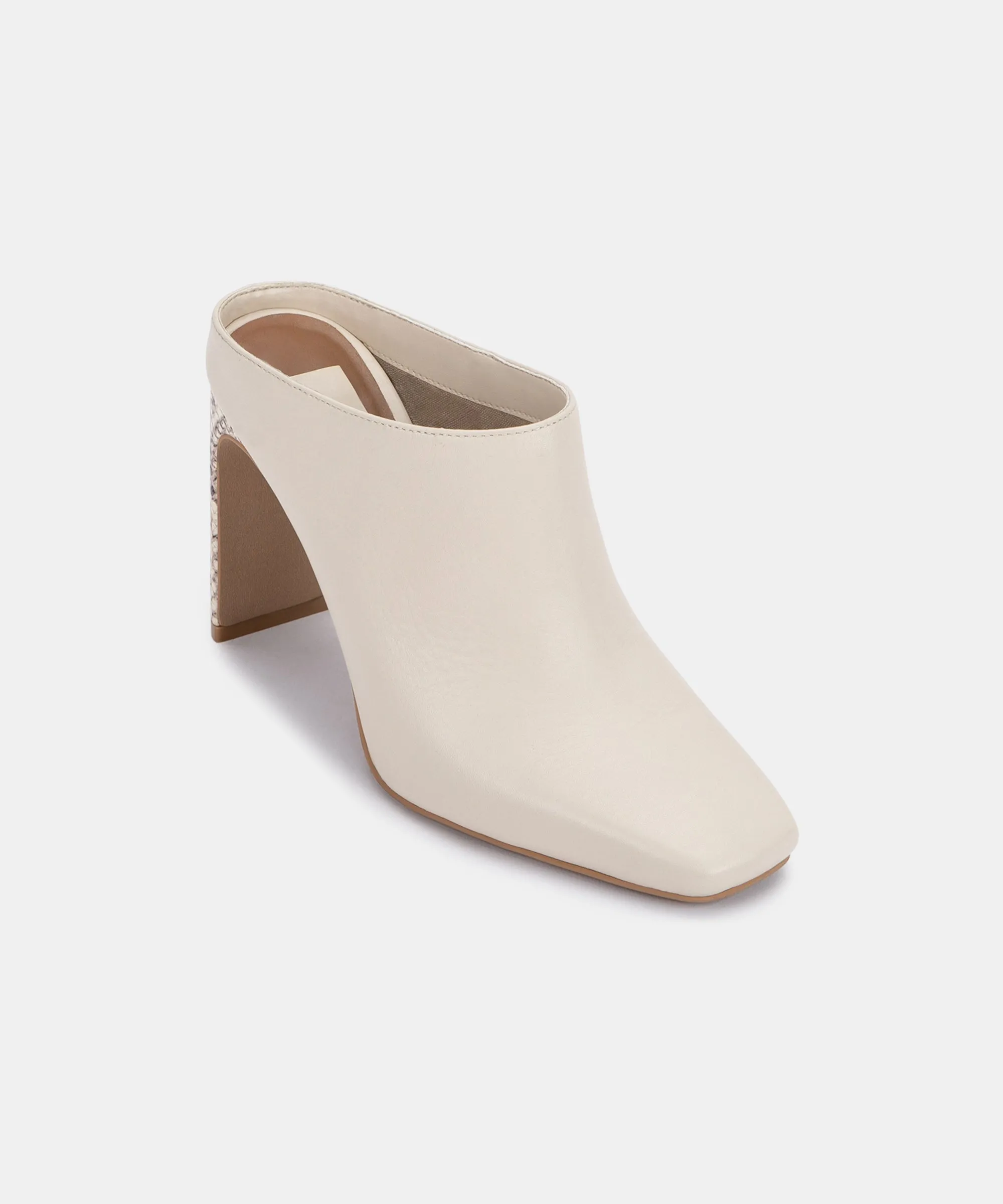 KIRRA MULES IVORY LEATHER - re:vita