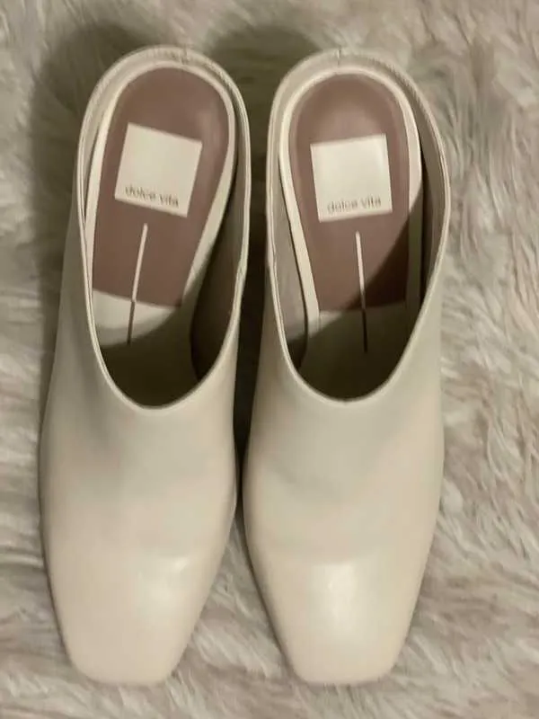 KIRRA MULES IVORY LEATHER - re:vita