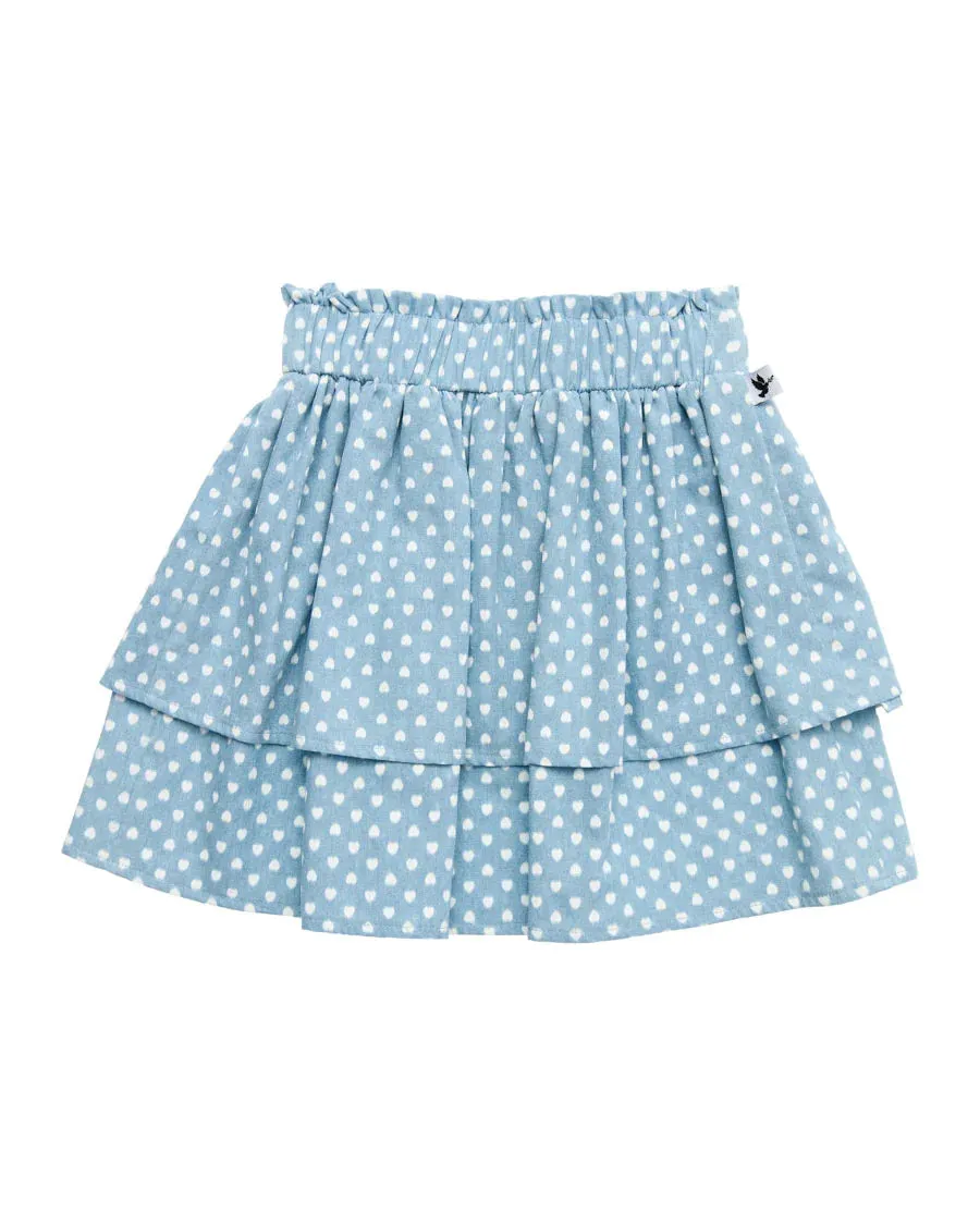 Kissed Hearts Chambray Rara Skirt