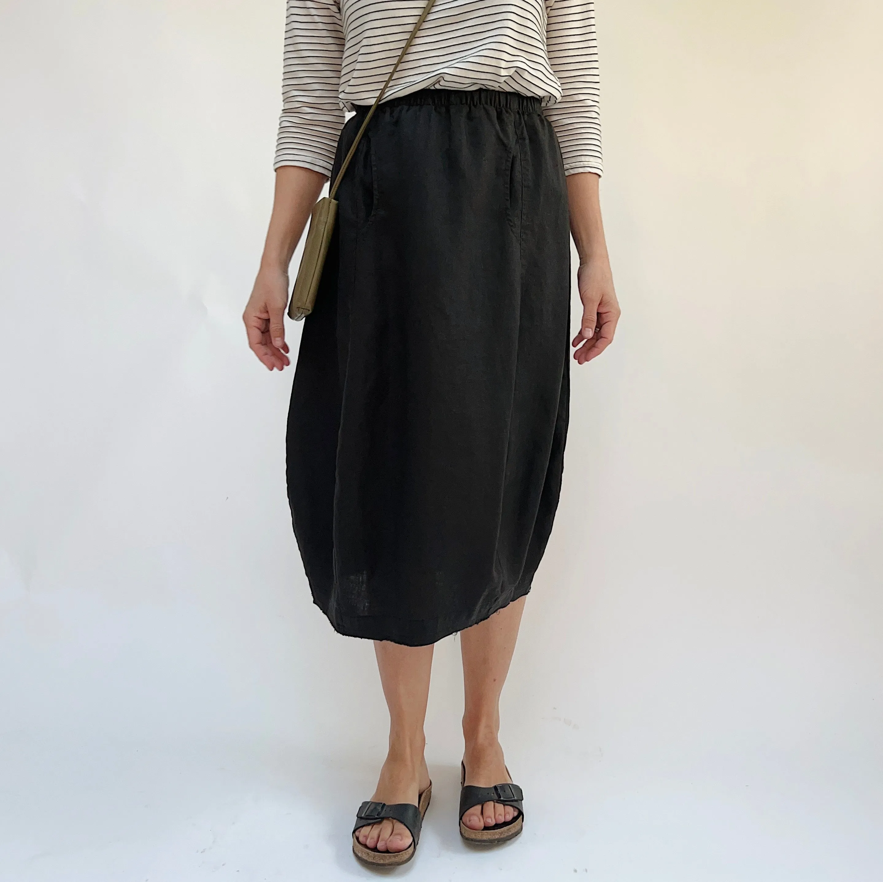 Kleen | Linen Lantern Skirt in Black