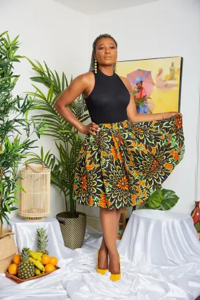 Last Piece African Print Midi Skirt