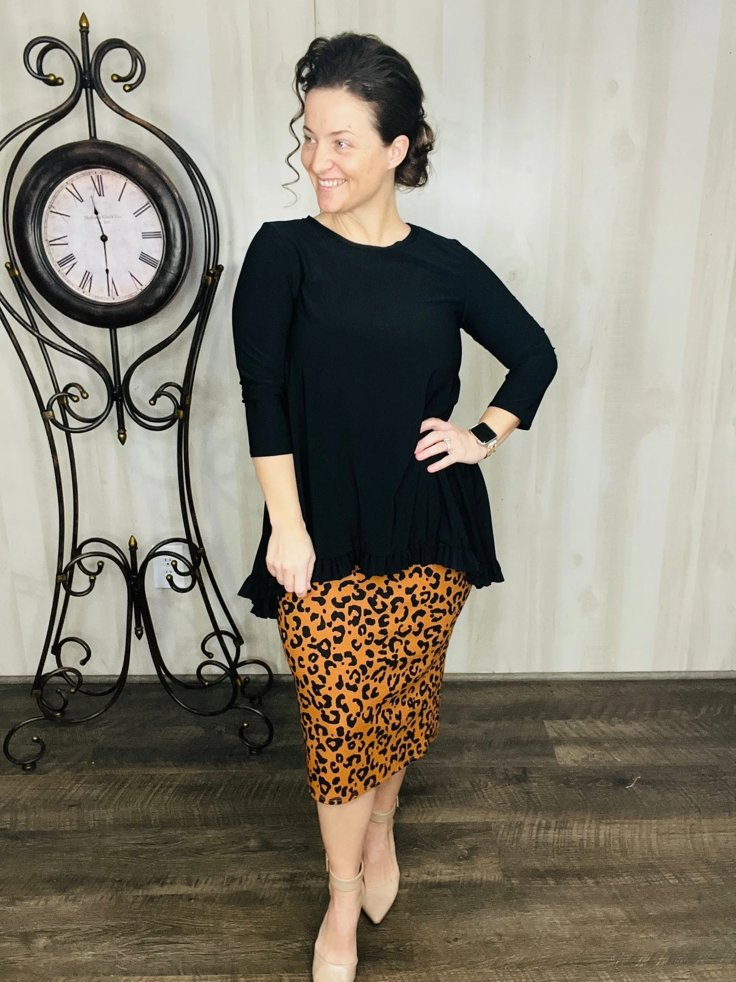 Laura Animal Print Skirt- Copper (Regular & Plus)