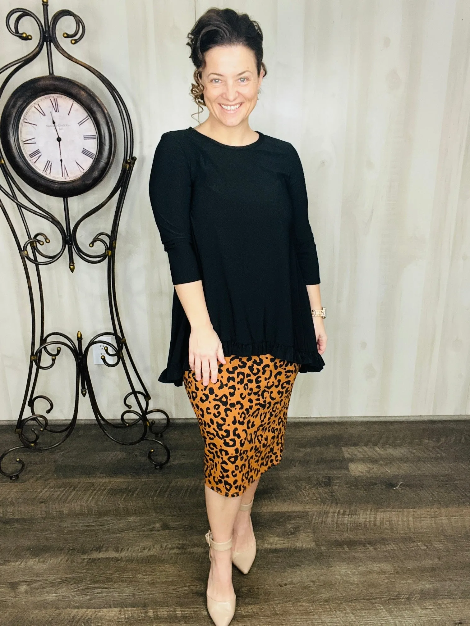 Laura Animal Print Skirt- Copper (Regular & Plus)