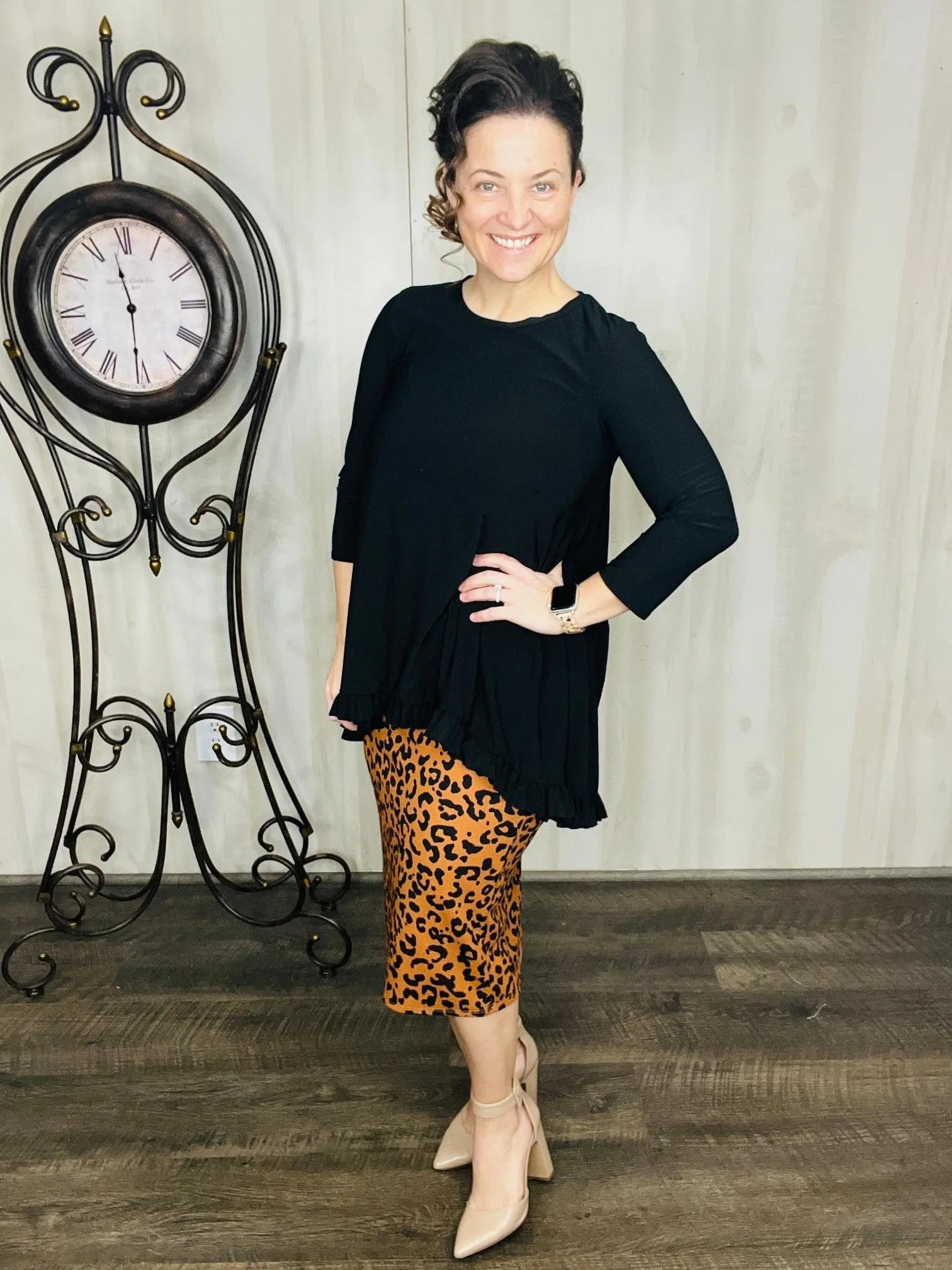 Laura Animal Print Skirt- Copper (Regular & Plus)