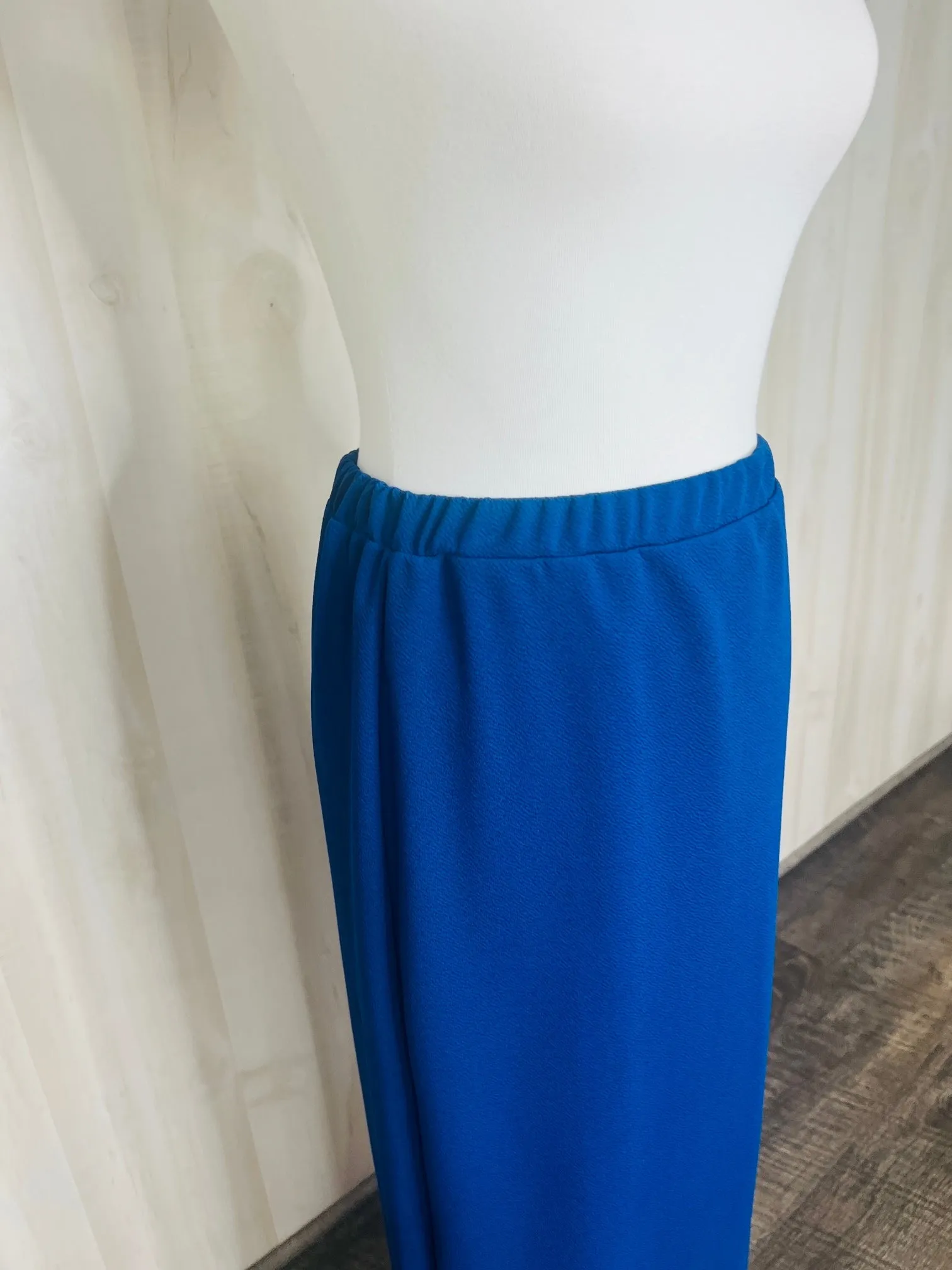 Laura Ann Royal Blue Pencil Skirt-Textured (Regular & Plus)