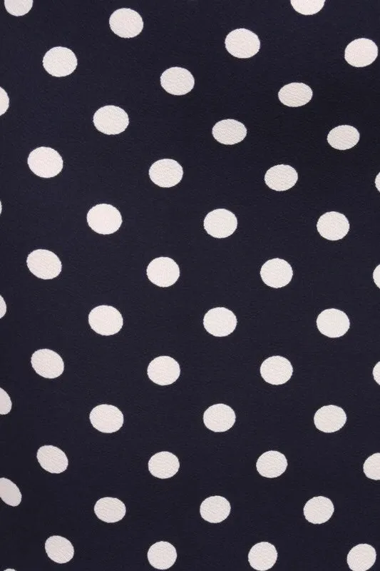 Laura Navy Polka Dot Pencil Skirt