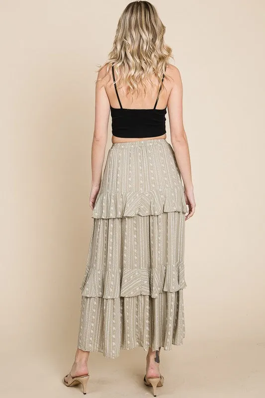 Light Olive Swing Skirt