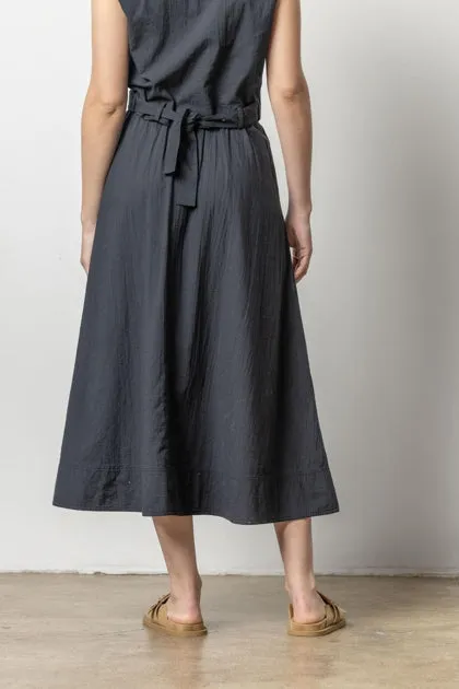 Long Belted Skirt in black by Lilla P