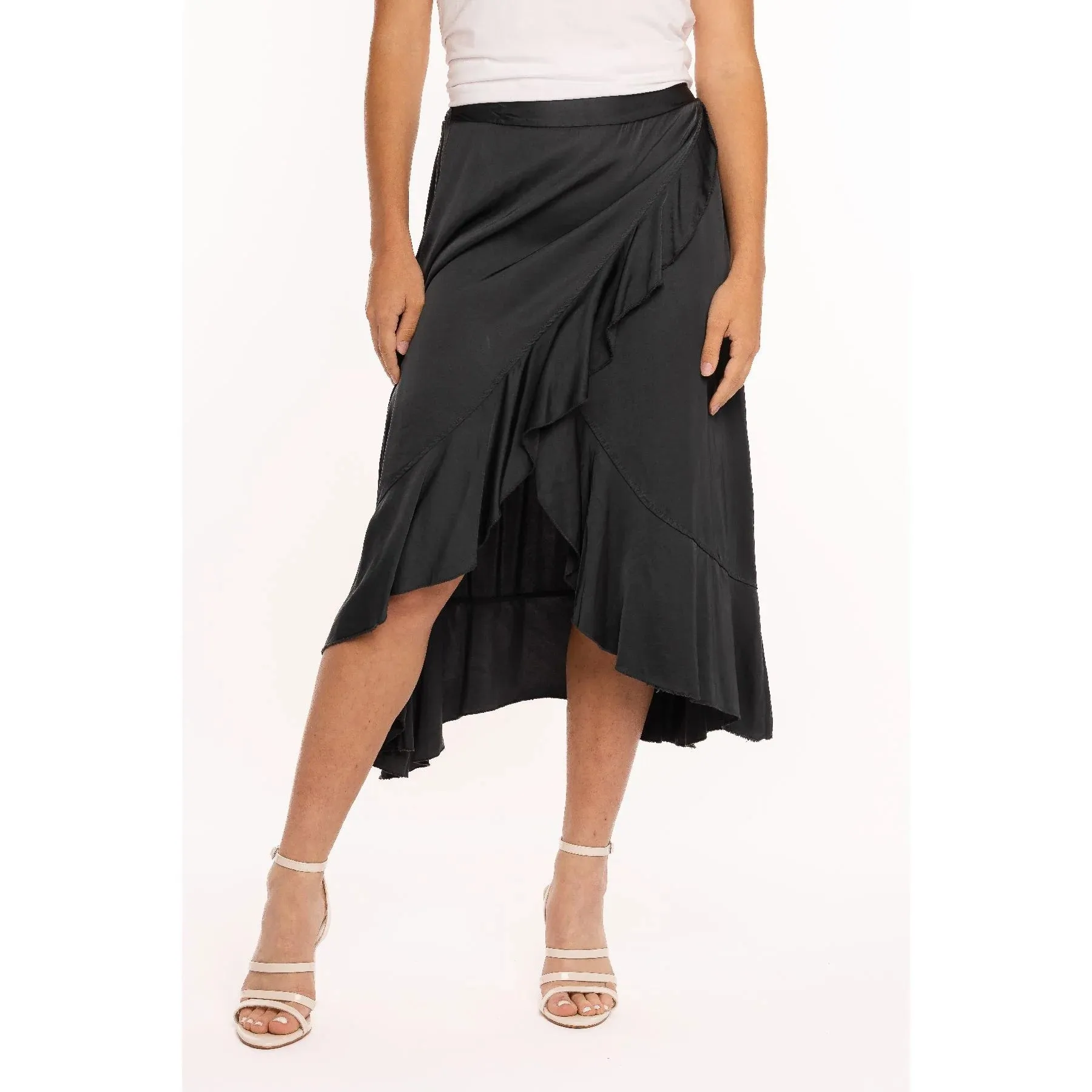 Made in Italy Ruffle Skirt | Anthracite   Violet