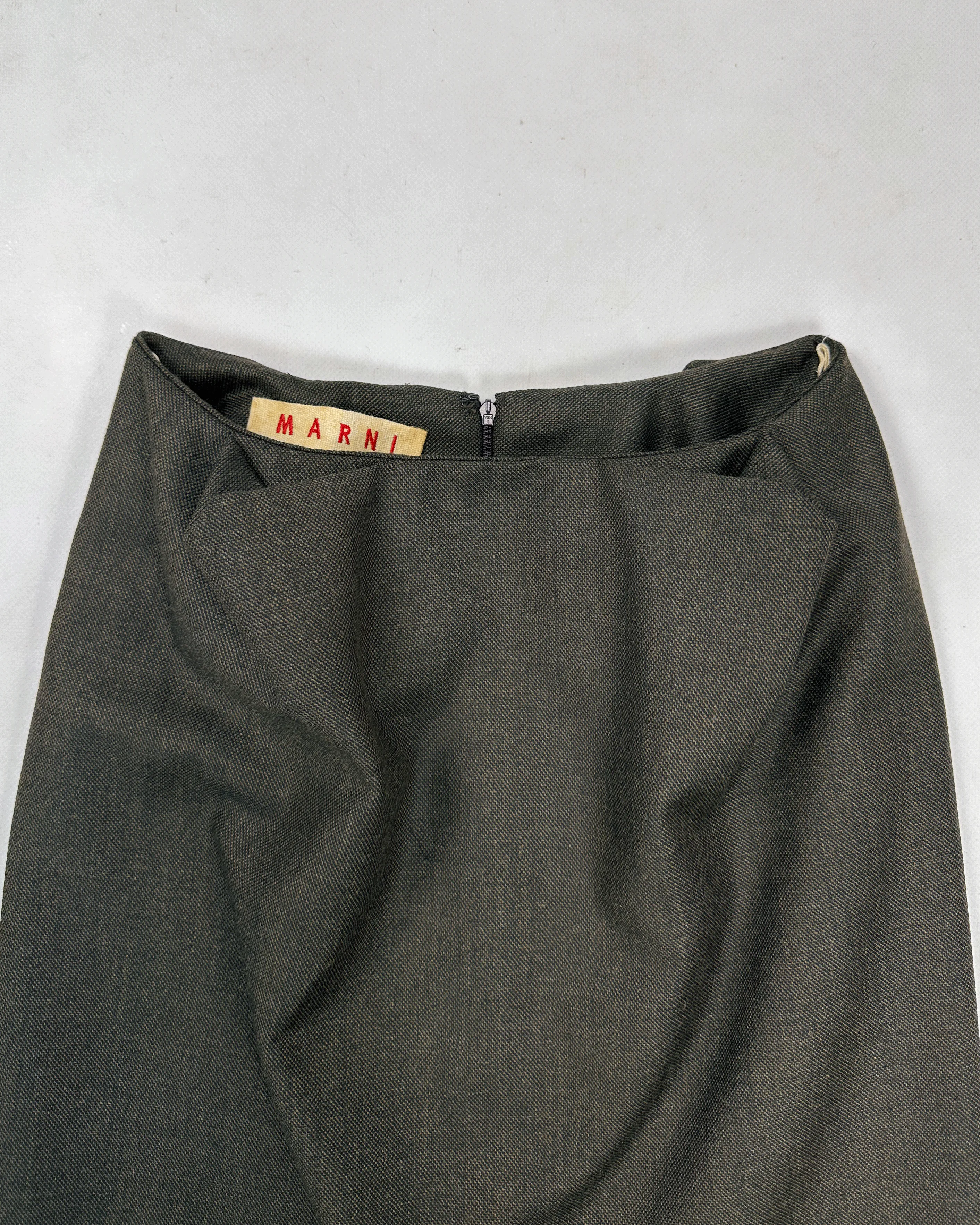 Marni 3-D Pleated Wool Skirt 2000's