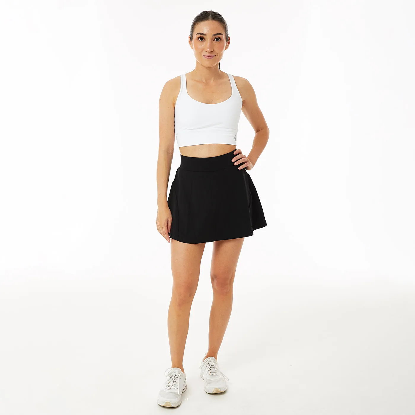 Maya Zipper Tennis Skirt - Black