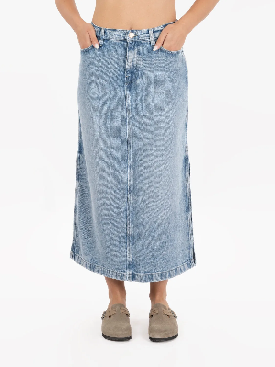 Midi skirt abyss light blue