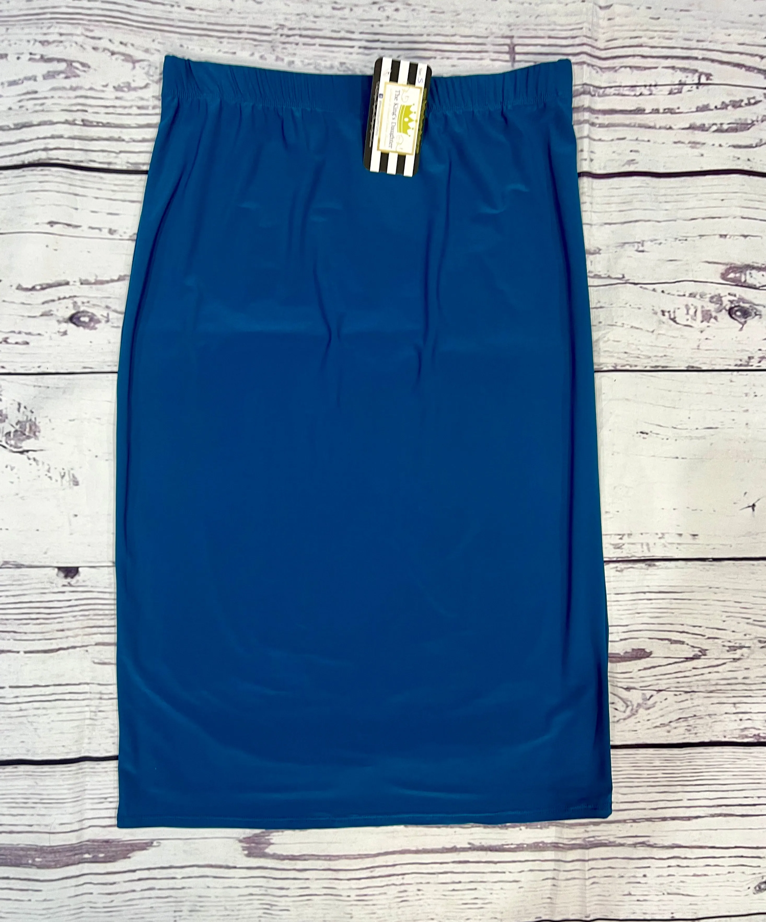 Miss Amy Pencil Skirt (Regular & Plus)- Blue Teal