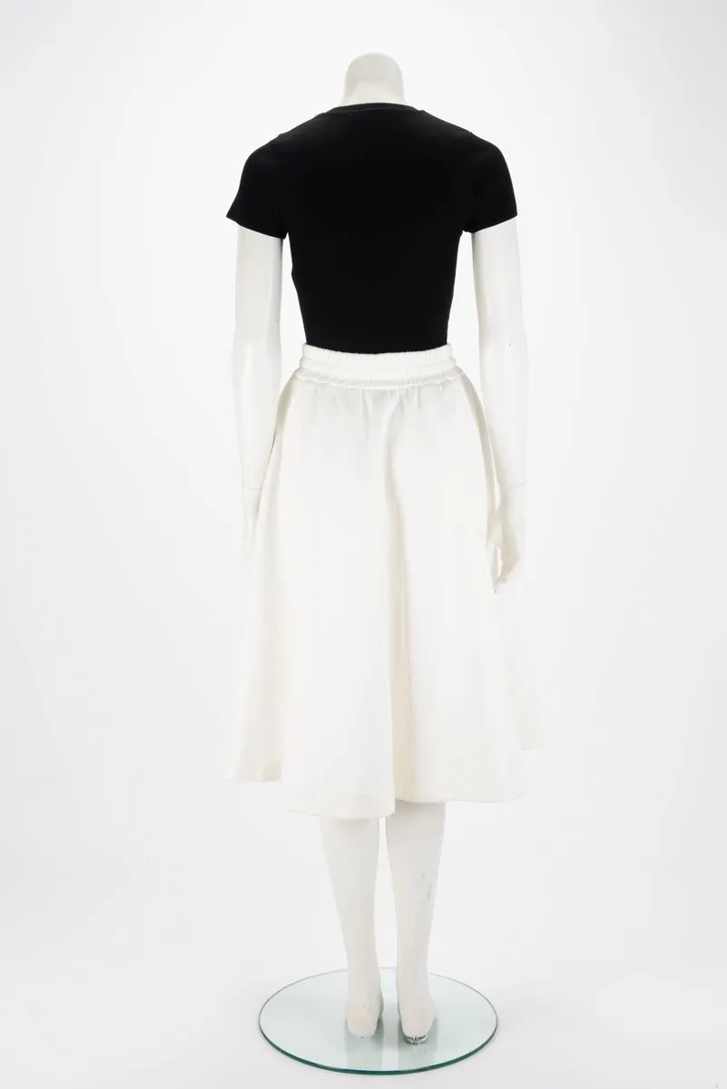 Miu Miu Cream Cotton Fleece Midi Skirt S