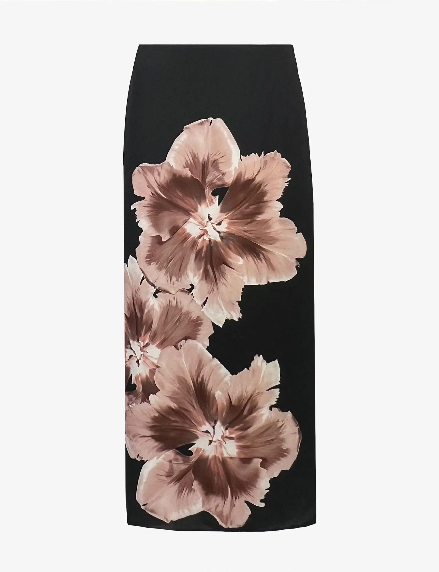 Mono Floral Placement Print Skirt