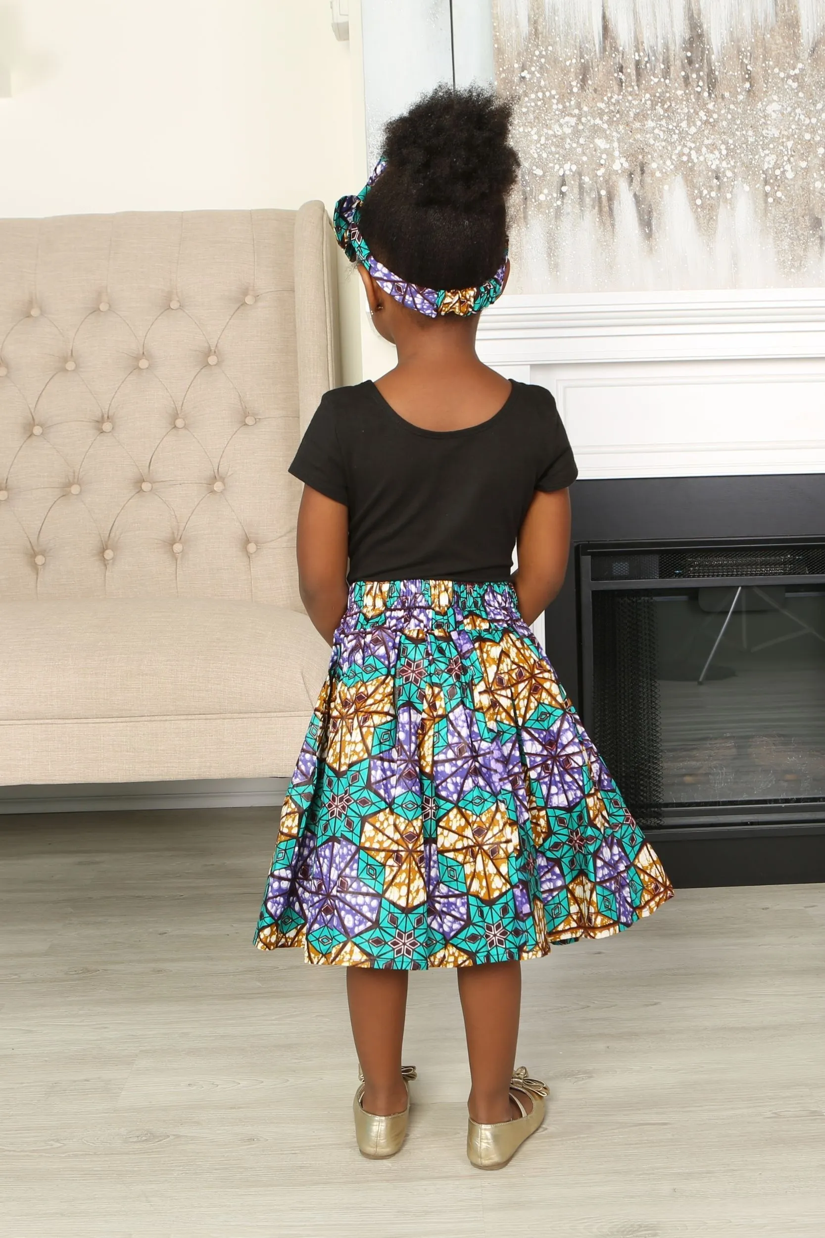 MONU AFRICAN PRINT GIRLS' SKIRT