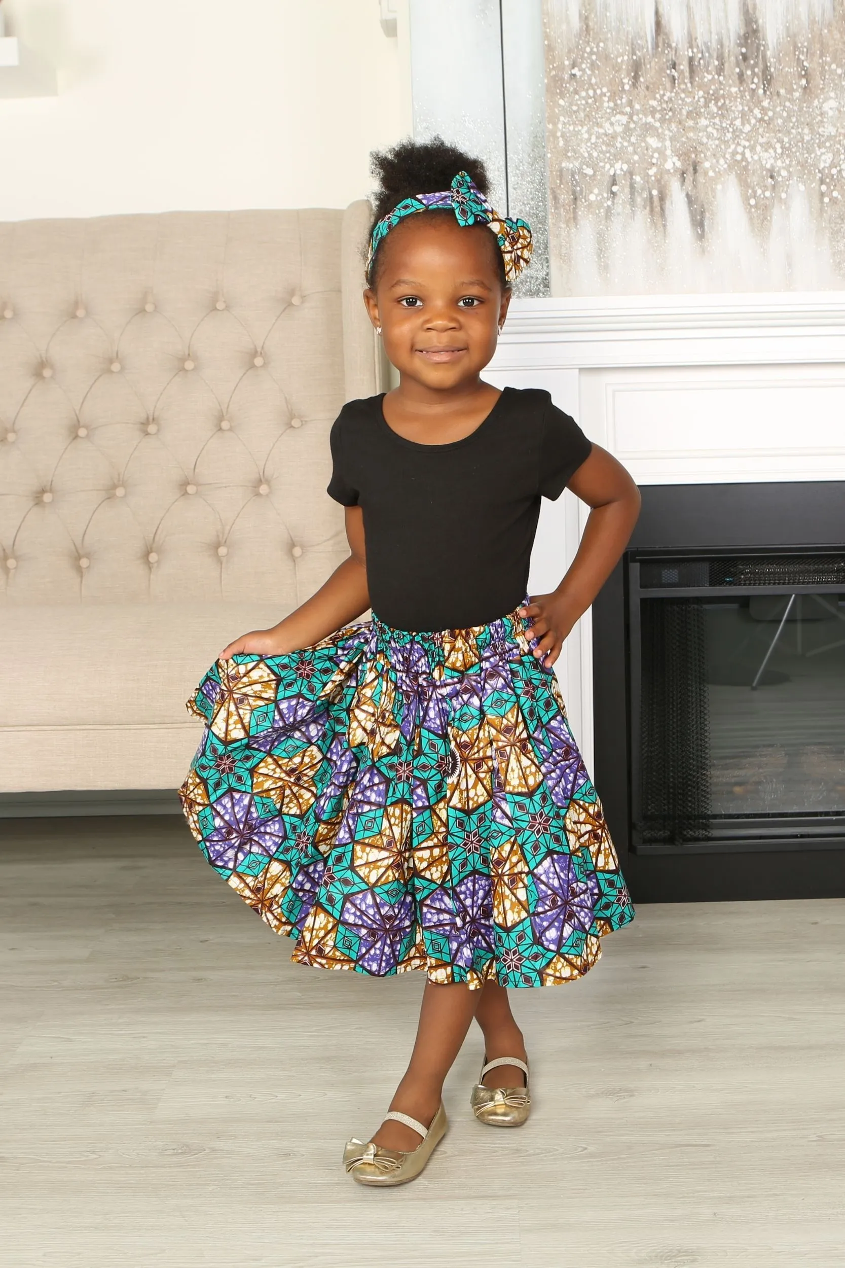 MONU AFRICAN PRINT GIRLS' SKIRT