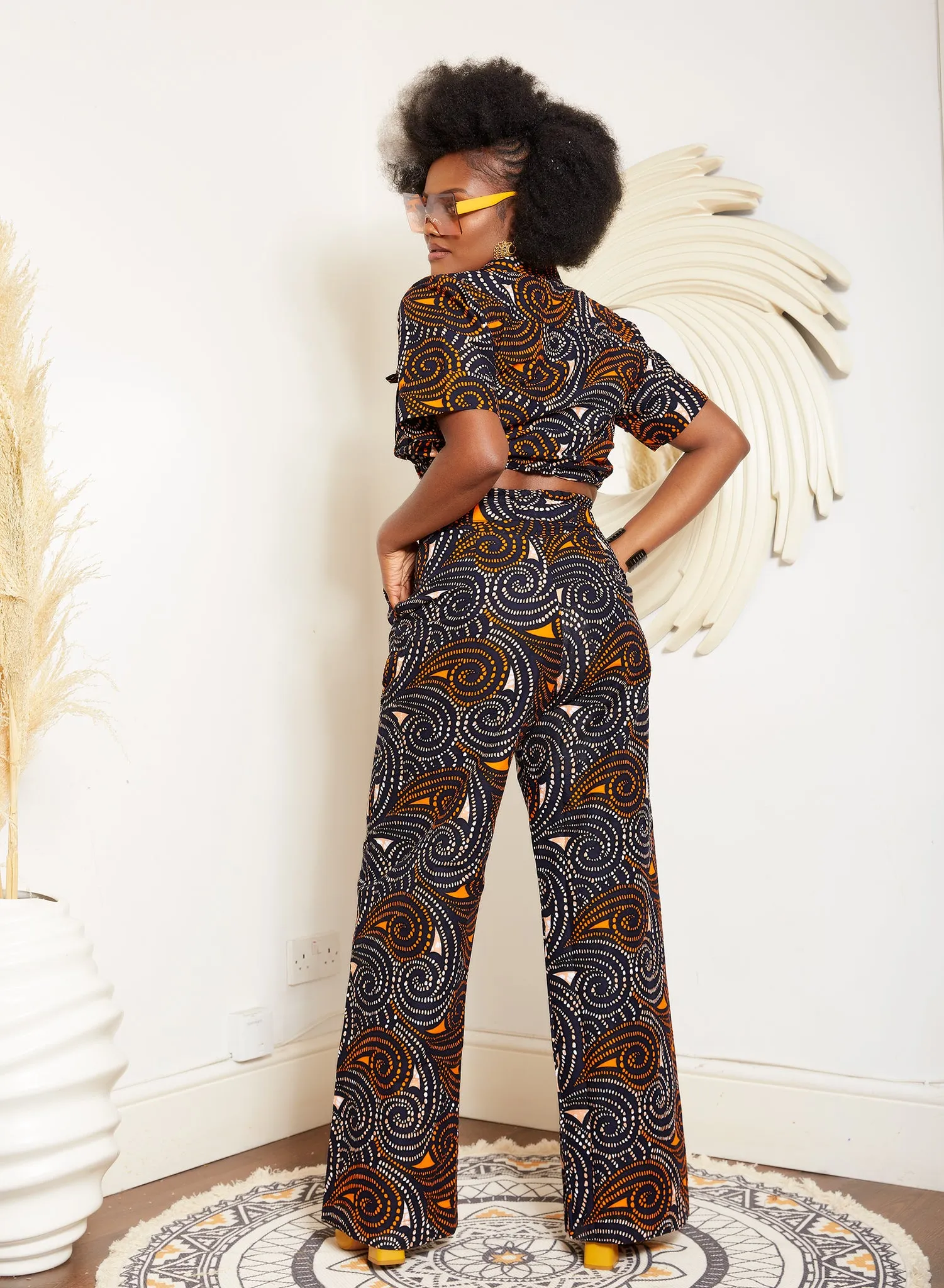 New in African Print Crop Shirt Top - Ericca