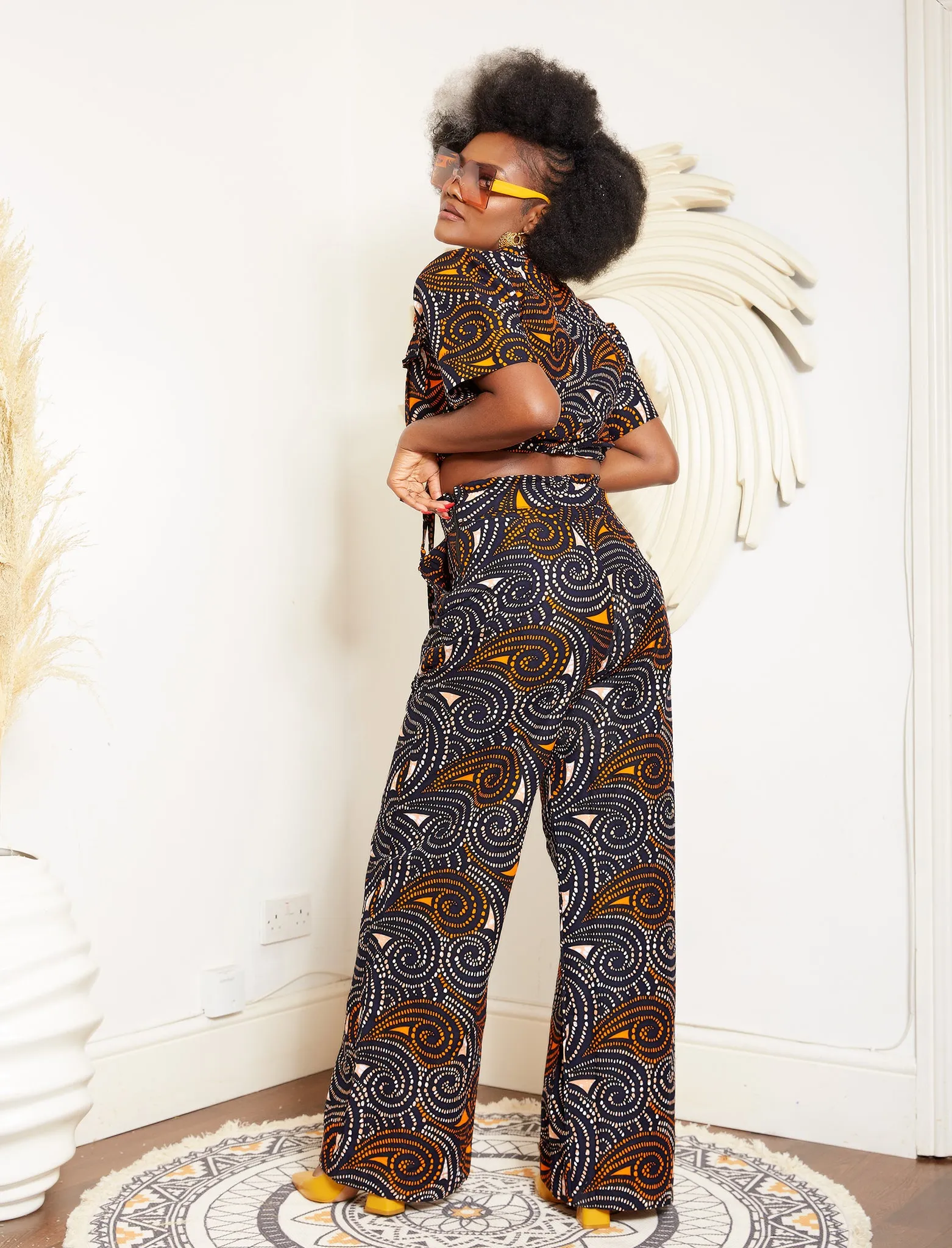 New in African Print Crop Shirt Top - Ericca