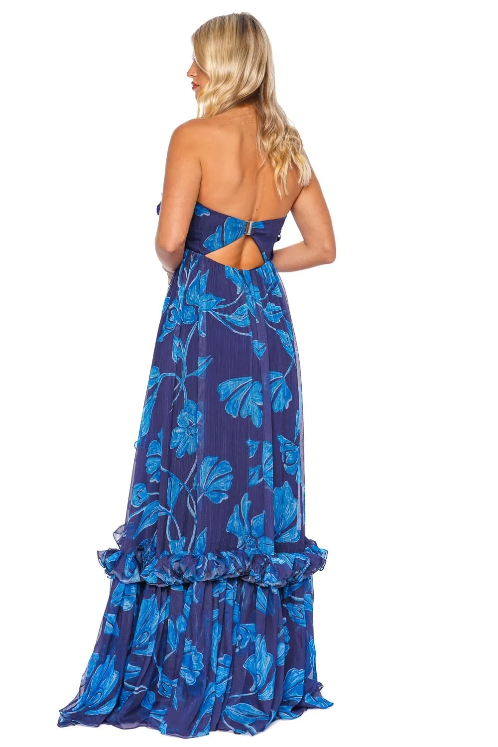 Nightflower Beaded Strapless Gown