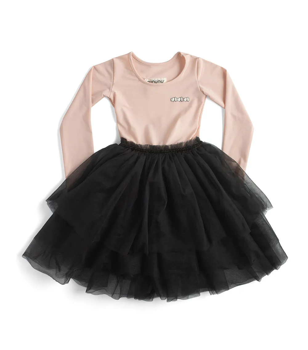 NUNUNU FW23 Dancer Dress in Nude and Black