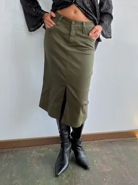 Olive Y2K Pencil Skirt (S)