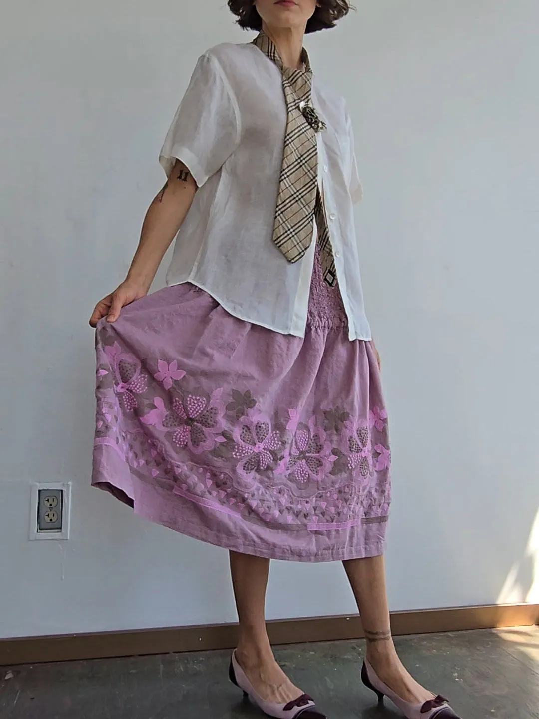 Orchid Cauliflower Issey Miyake Skirt (M)