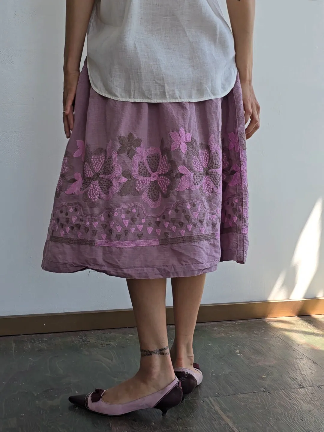 Orchid Cauliflower Issey Miyake Skirt (M)