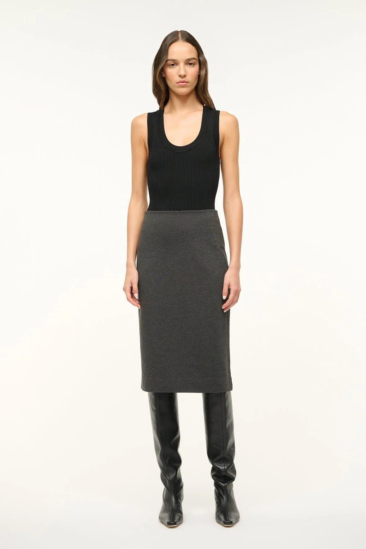 PASCALE PENCIL SKIRT | HEATHER GREY