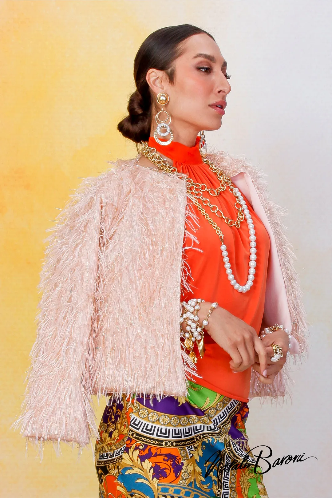 Peach Eyelash Jacket - Murano